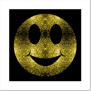 Sparkly Smiley Yellow Gold sparkles Posters and Art